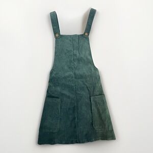 Bright and Beautiful Lena Corduroy Pinafore Dress Womens XXS Green Overall Mini